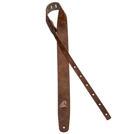 OSSU-40 Suede Leather Straps – Correa Premium para Guitarra en Cuero y Gamuza Color Cognac
