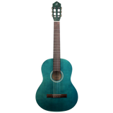 RST5MOC Student Series – Guitarra Clasica Tamaño Completo con Tapa de Abeto, Acabado Ocean Blue y Fondo de Catalpa