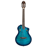 RTPDLX-FMA Guitarra Electroclasica Ortega TourPlayer Deluxe Full Size Guitar – Flamed Maple Blue