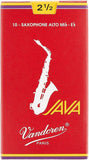 SR2625R Caja de #10 Cañas para Alto saxofón Java Red Cut 2.5