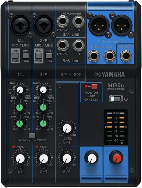 MG06 Mezcladora análoga de 6 canales