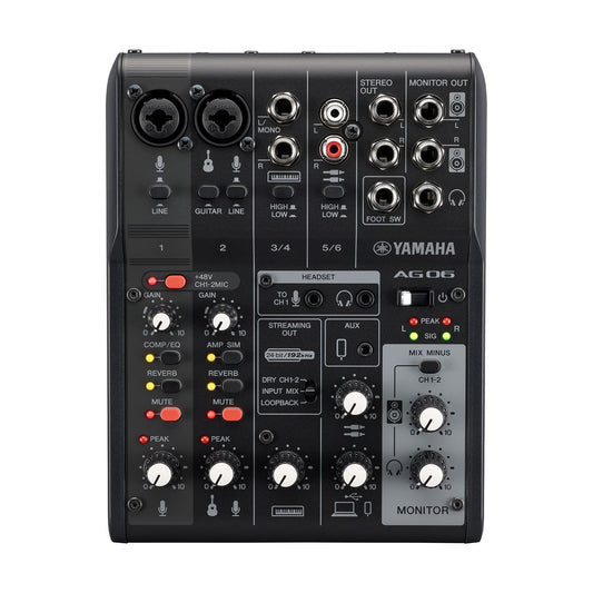 AG06MK2 Mezclador USB de 6 Canales para Streaming en Vivo con Interfaz de Audio y Loopback