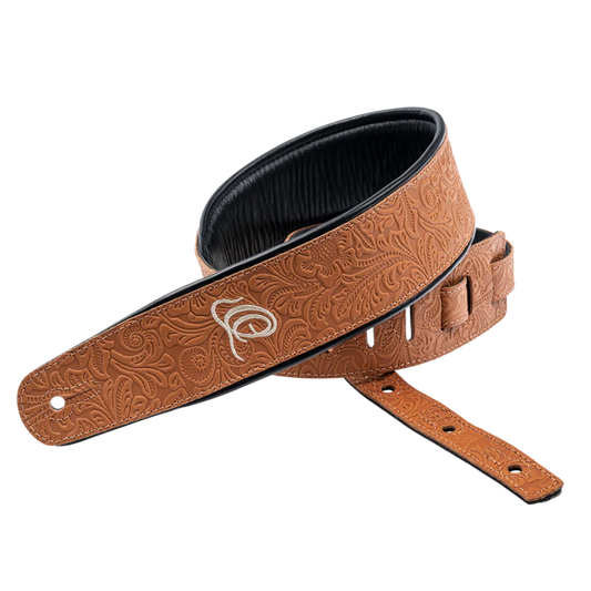 OSBY-4 Genuine Leather Straps – Correa Premium para Guitarra en Cuero Genuino Byzantine Bourbon
