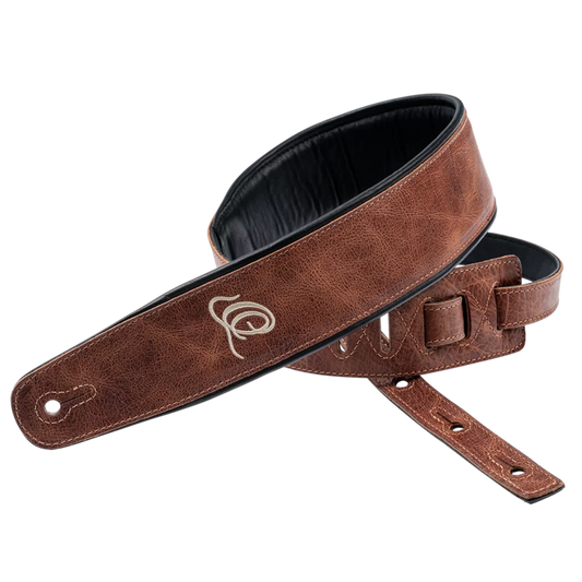 OSCL-5 Genuine Leather Straps – Correa Premium para Guitarra en Cuero Genuino Color Vintage Caramel