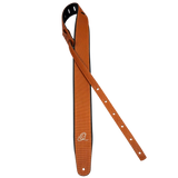 OSCU-6 Genuine Leather Straps – Correa Premium para Guitarra en Cuero Genuino Orange Braid