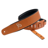 OSCU-6 Genuine Leather Straps – Correa Premium para Guitarra en Cuero Genuino Orange Braid