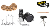 Combo Batería Yamaha Rydeen Negra + Platillos Meinl HCS + Hardware + Banqueta + Baquetas | Black Friday 2026