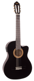 VC104TCEBK Guitarra Clásica Electroacústica Thin Cutaway Negra 4/4