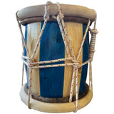 Tambora Premium Artesanal de Madera – Acabado Azul/Natural
