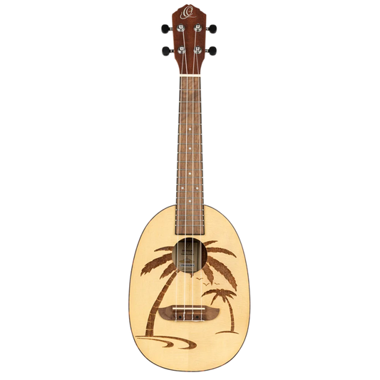 RUPA5 Bonfire Series – Ukulele Concierto con Tapa de Abeto, Fondo de Sapele y Grabado Láser Natural
