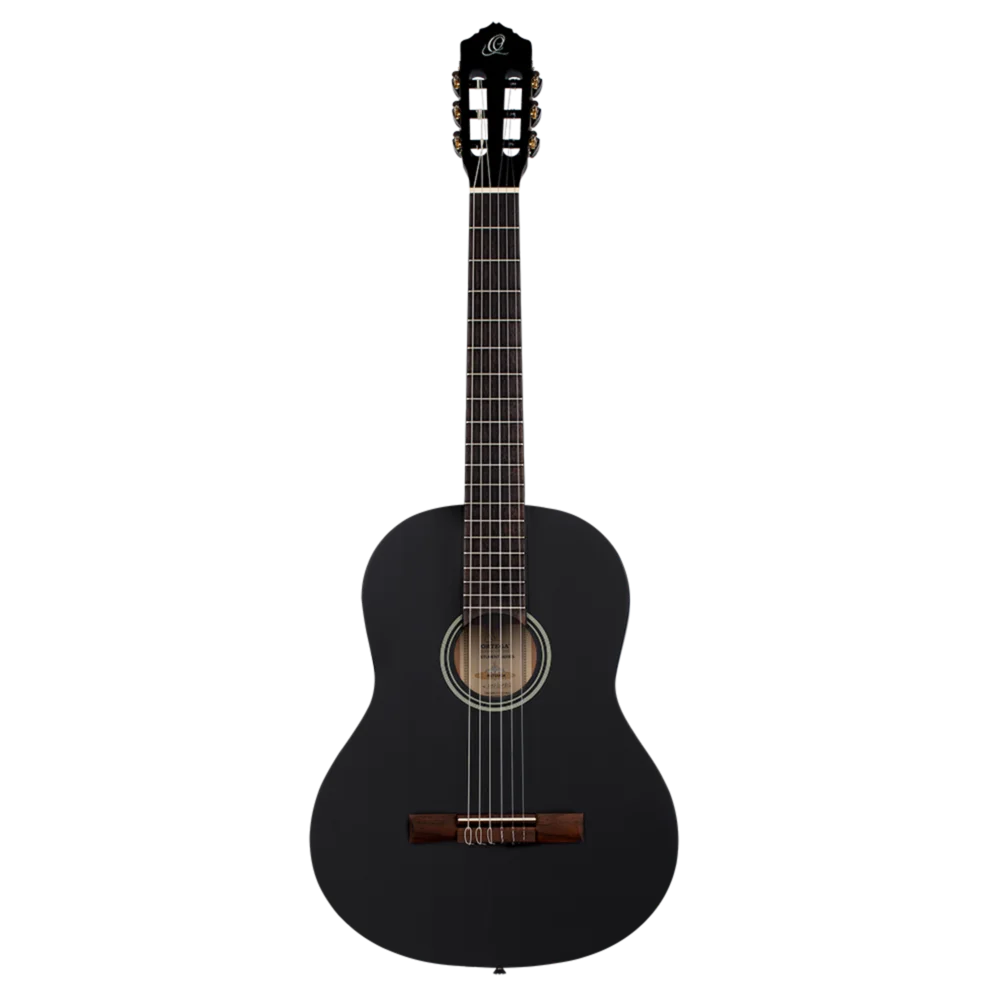 RST5MBK Guitarra Classica Tamaño Completo con Tapa de Abeto, Fondo de Catalpa y Acabado Negro