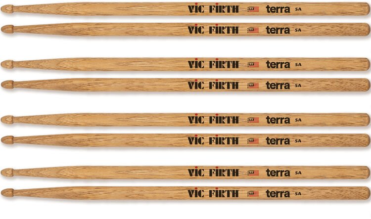 P5AT4PK Paquete de 4 pares de baquetas  American Classic Terra 5A