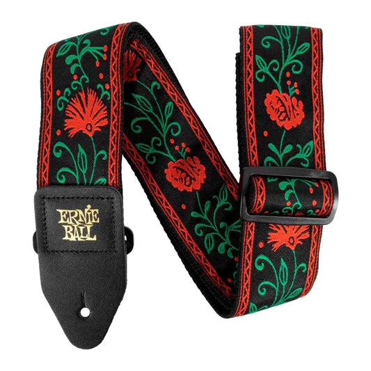 ERNIE 5361  Correa para guitarra Jacquard Black/Red