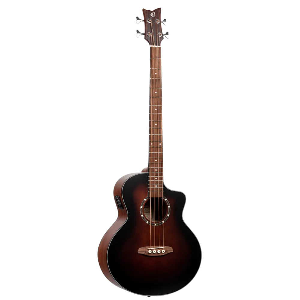 D7CE-BFT-4  Acoustic Bass Deep Series 7 – Bajo Acústico Electroacústico de 4 Cuerdas Medium Scale con Tapa de Abeto y Acabado Bourbon Fade