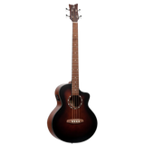 D7CE-BFT-4  Acoustic Bass Deep Series 7 – Bajo Acústico Electroacústico de 4 Cuerdas Medium Scale con Tapa de Abeto y Acabado Bourbon Fade