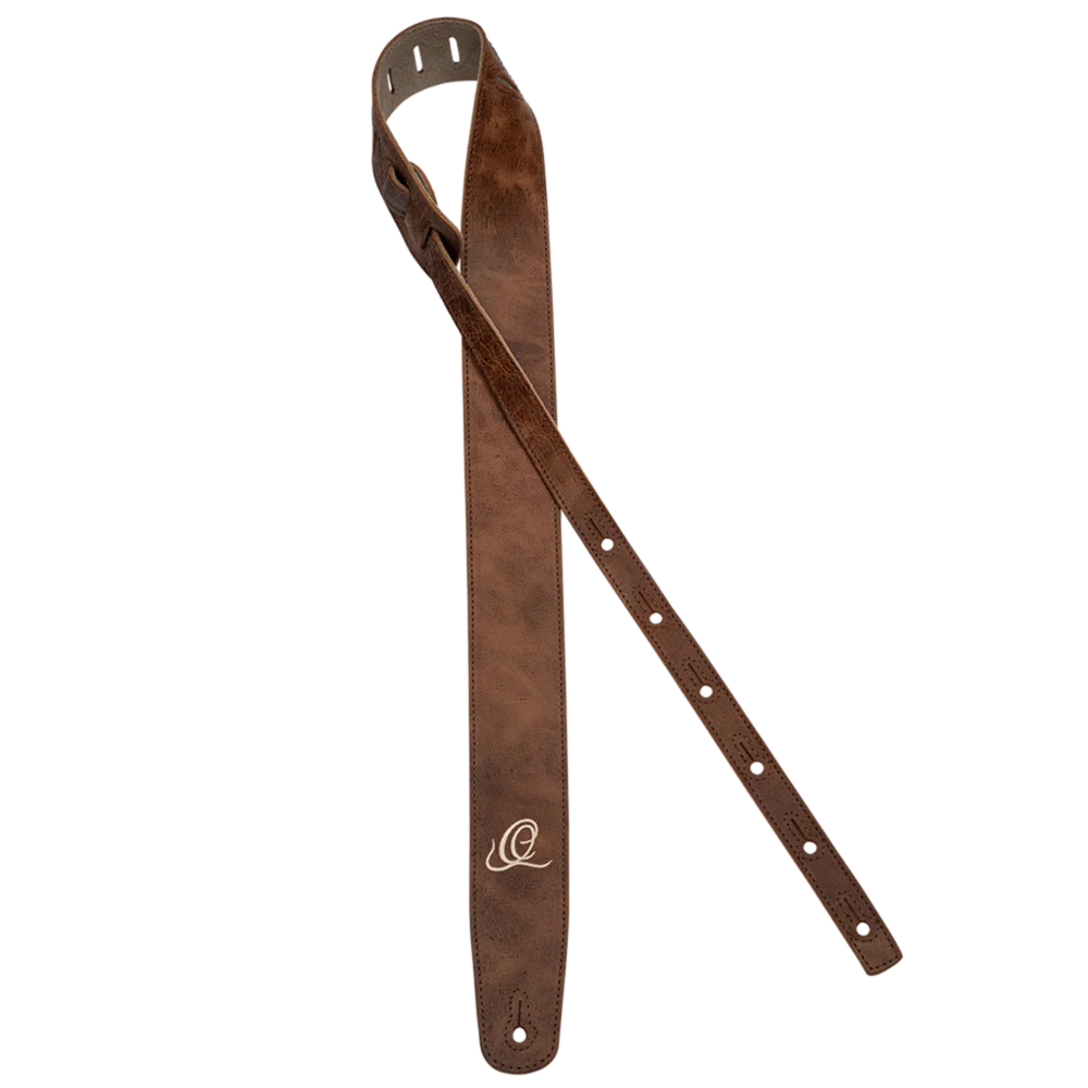 OSSU-40 Suede Leather Straps – Correa Premium para Guitarra en Cuero y Gamuza Color Cognac