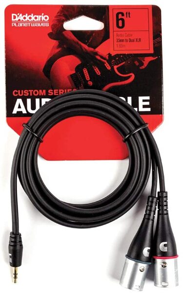 PW-MPXLR-06 Cable 6' adaptador en 'Y' de 1/8 stereo macho a XLRM Dual macho