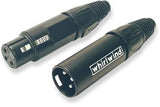 WI3M-BK-# Conector XLR Inline Macho con Insertos Dorados (Negro)