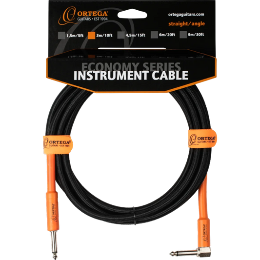 OECI-10 Economy Series – Cable para Instrumento de 10 ft (3 m) Jack Recto a Jack en Ángulo Orange/Black
