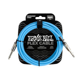 ERNIE 6412 Flex Instrument Cable 1/4" TS Straight Blue (10 Pies)
