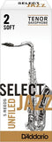 RRS05TSX2S-01 Caña individual Rico Unfiled Soft 2 Strength Jazz Reed para saxofón Tenor