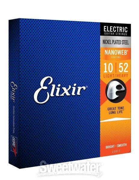 12077 Set de cuerdas para guitarra eléctrica NANOWEB, Ligera-pesada