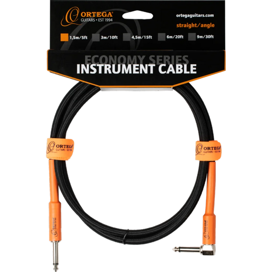 OECI-5 Economy Series – Cable para Instrumento de 5 ft (1.5 m) Jack Recto a Jack en Ángulo Orange/Black