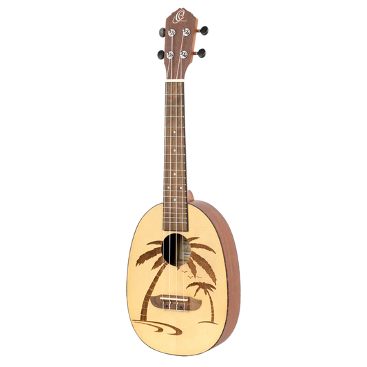 RUPA5  Bonfire Series – Ukulele Concierto con Tapa de Abeto, Fondo de Sapele y Grabado Láser Natural