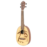 RUPA5  Bonfire Series – Ukulele Concierto con Tapa de Abeto, Fondo de Sapele y Grabado Láser Natural