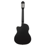 RCE125SN-SBK Guitarra Electroclasica Tamaño Completo con Tapa de Abeto, Satin Black e Incluye Funda Deluxe