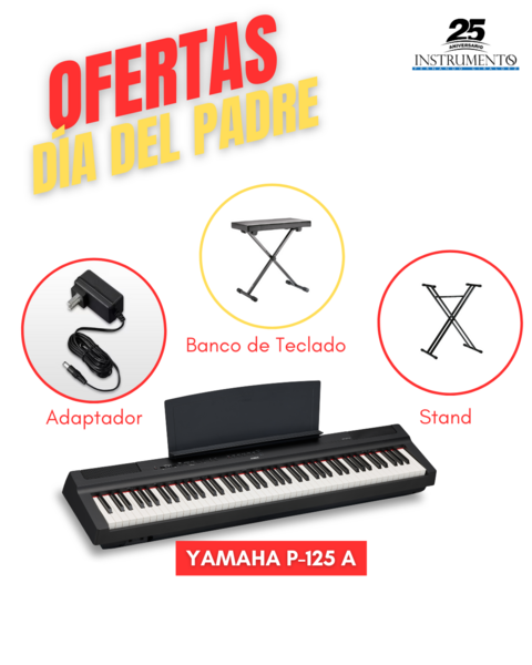 Combo Piano Digital + Stand, banqueta y adaptador