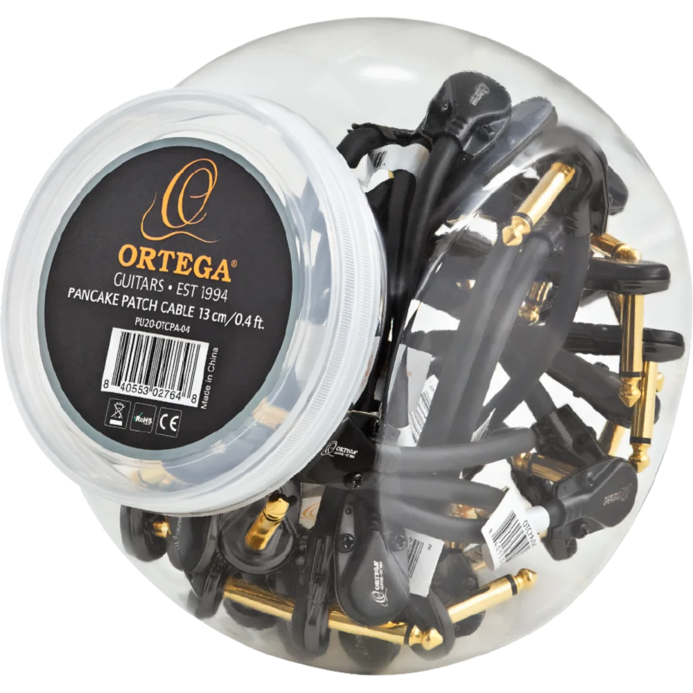 PU20-OTCPA-04 Tour Series – Display con 20 Cables Patch Pancake de 0.4 ft (12 cm) para Pedales, Color Negro
