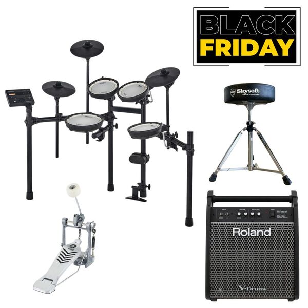 Combo Black Friday Batería Eléctrica mas amplificador y banqueta para bateria