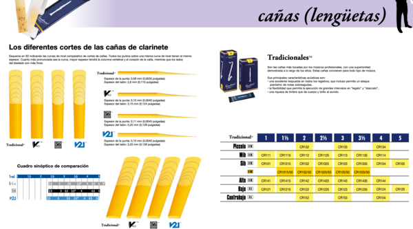 CR5025-01 Caña individual clarinete, 56 RUE 2.5