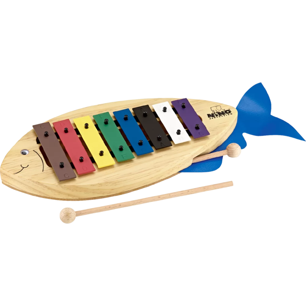 NINO901 Lira de percusión Infantil pez Multicolor
