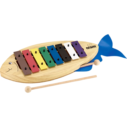 NINO901 Lira de percusión Infantil pez Multicolor