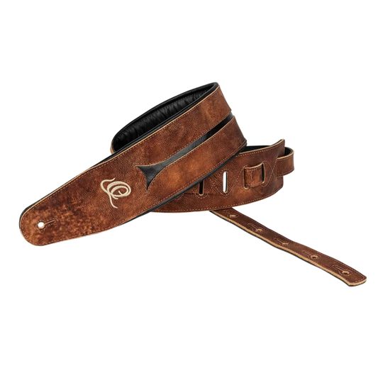 OSBS-1 Genuine Leather Straps – Correa Premium para Bajo en Cuero Genuino Color Chestnut Tree
