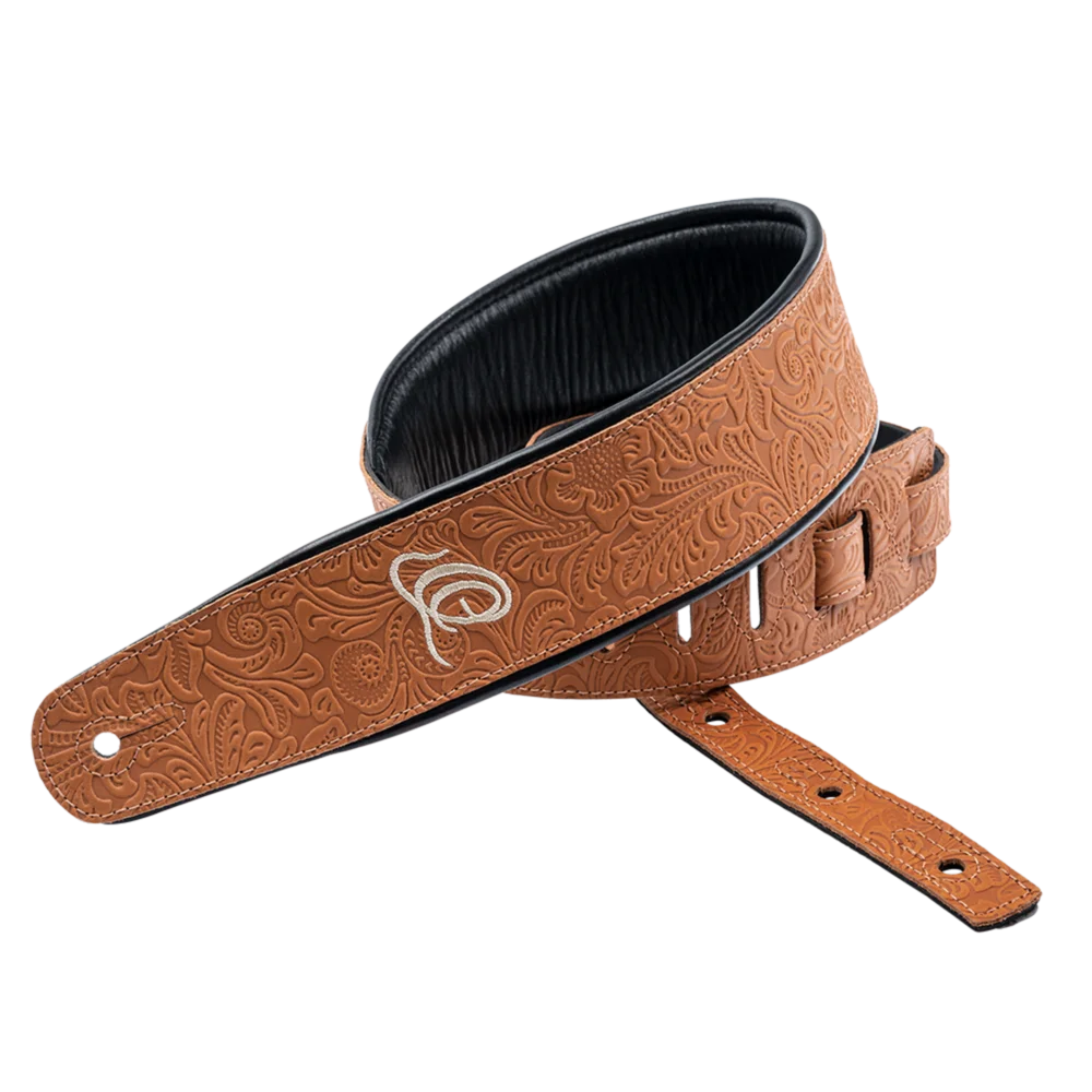 OSBY-4 Genuine Leather Straps – Correa Premium para Guitarra en Cuero Genuino Byzantine Bourbon