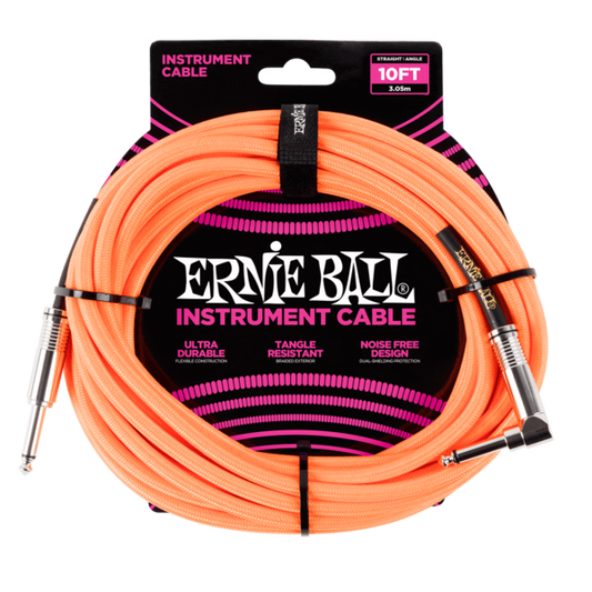 ERNIE 6079 Cable de 10 pies para Instrumentos Color Naranja Neon