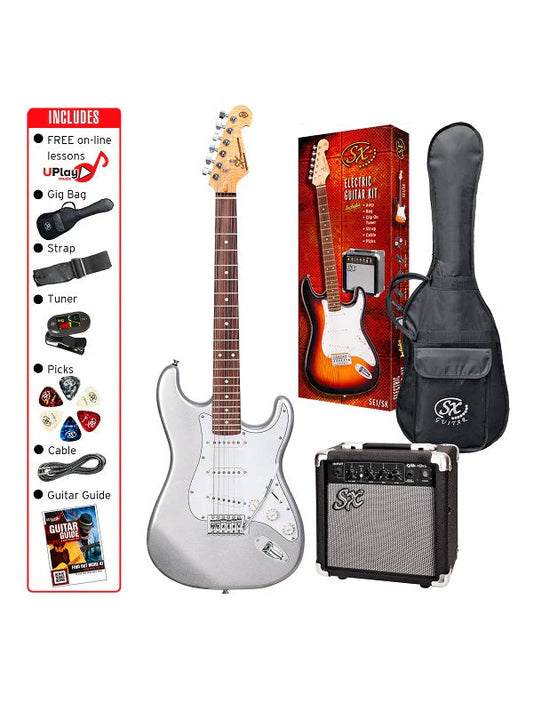 SE1-SK-MSL KIT Guitarra Electrica Metallic Silver