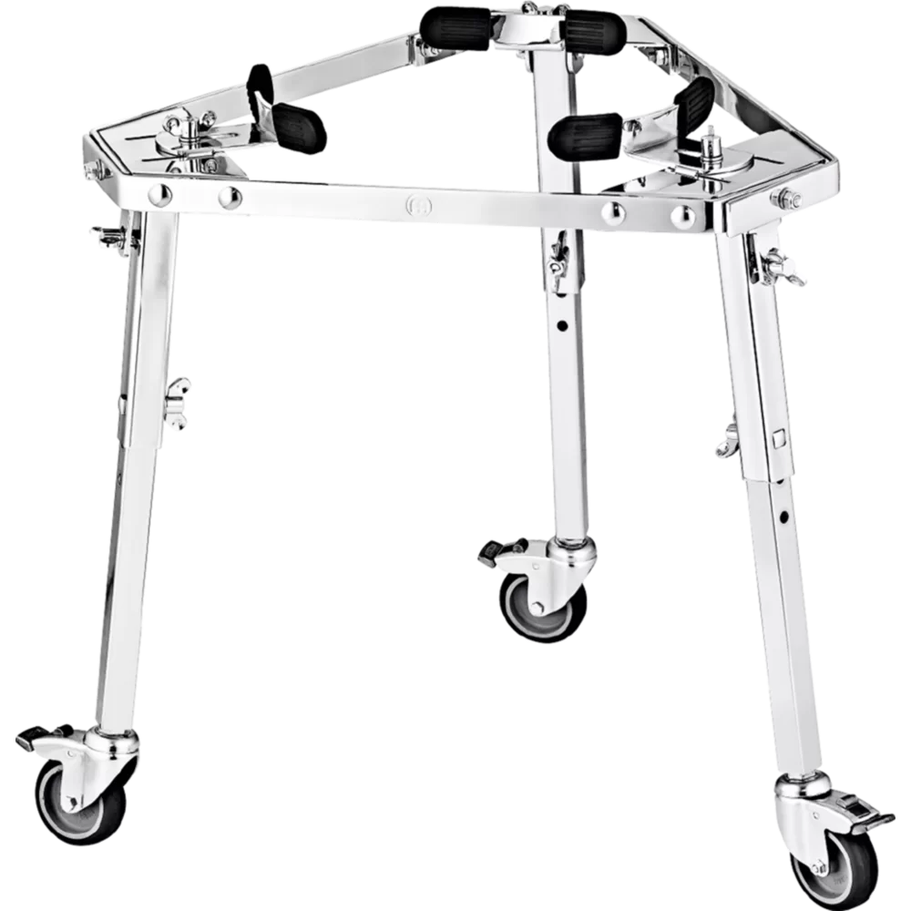 TMPC – Soporte Profesional para Conga con Ruedas y Altura Ajustable, Acabado Cromado