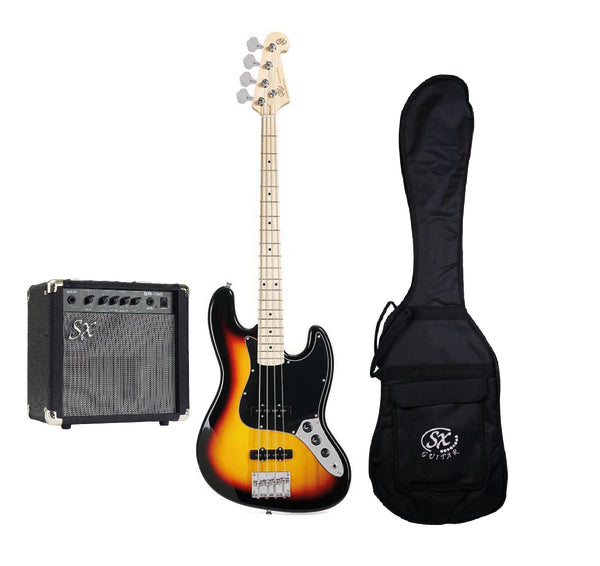 SBM1/3TS-BA1565 Set de Bajo eléctrico 3 Tone Sunburst con Amplificador 15 Watts