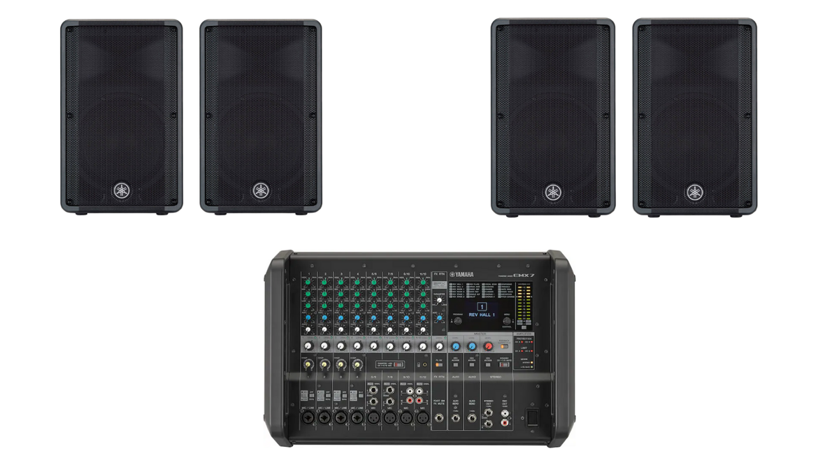 Combo Yamaha EMX7 + 4× CBR12 | Sistema de Sonido Profesional – Oferta Especial
