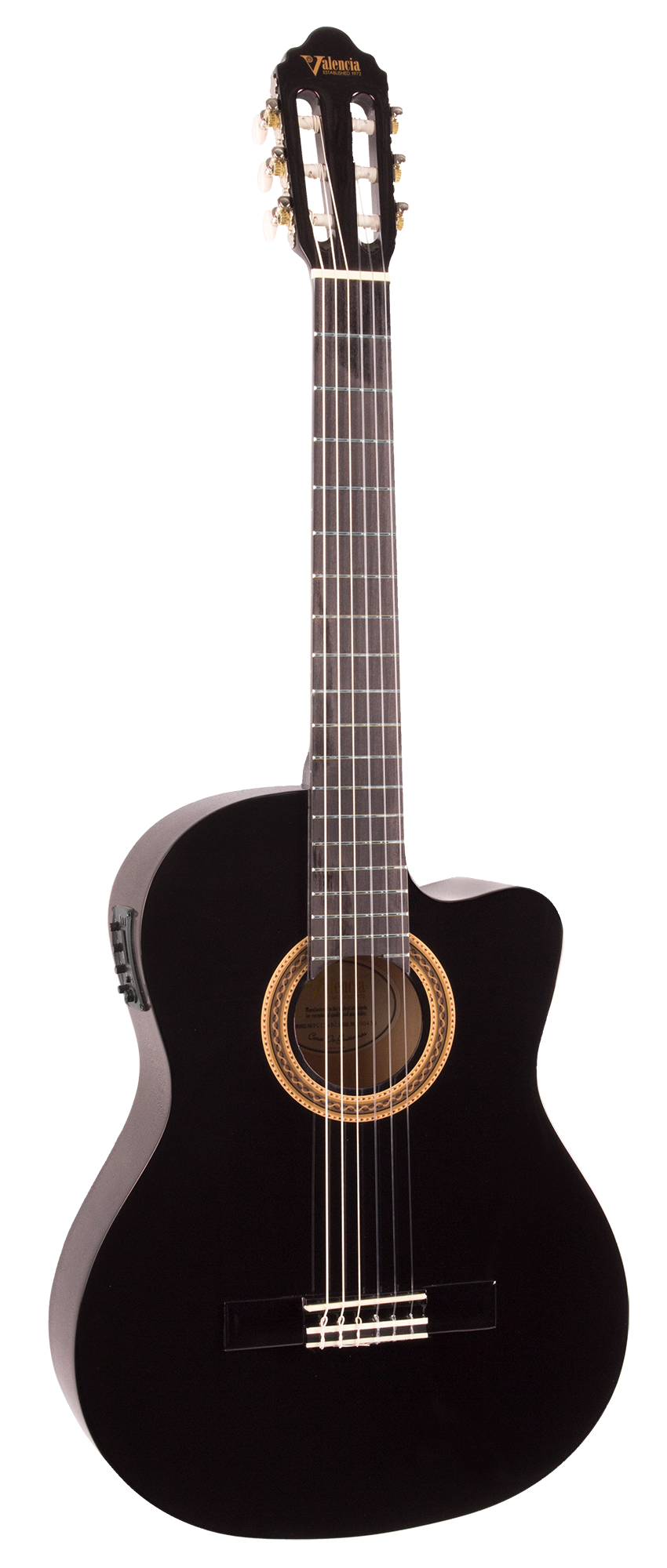VC104TCEBK Guitarra Clásica Electroacústica  Thin Cutaway Negra  4/4