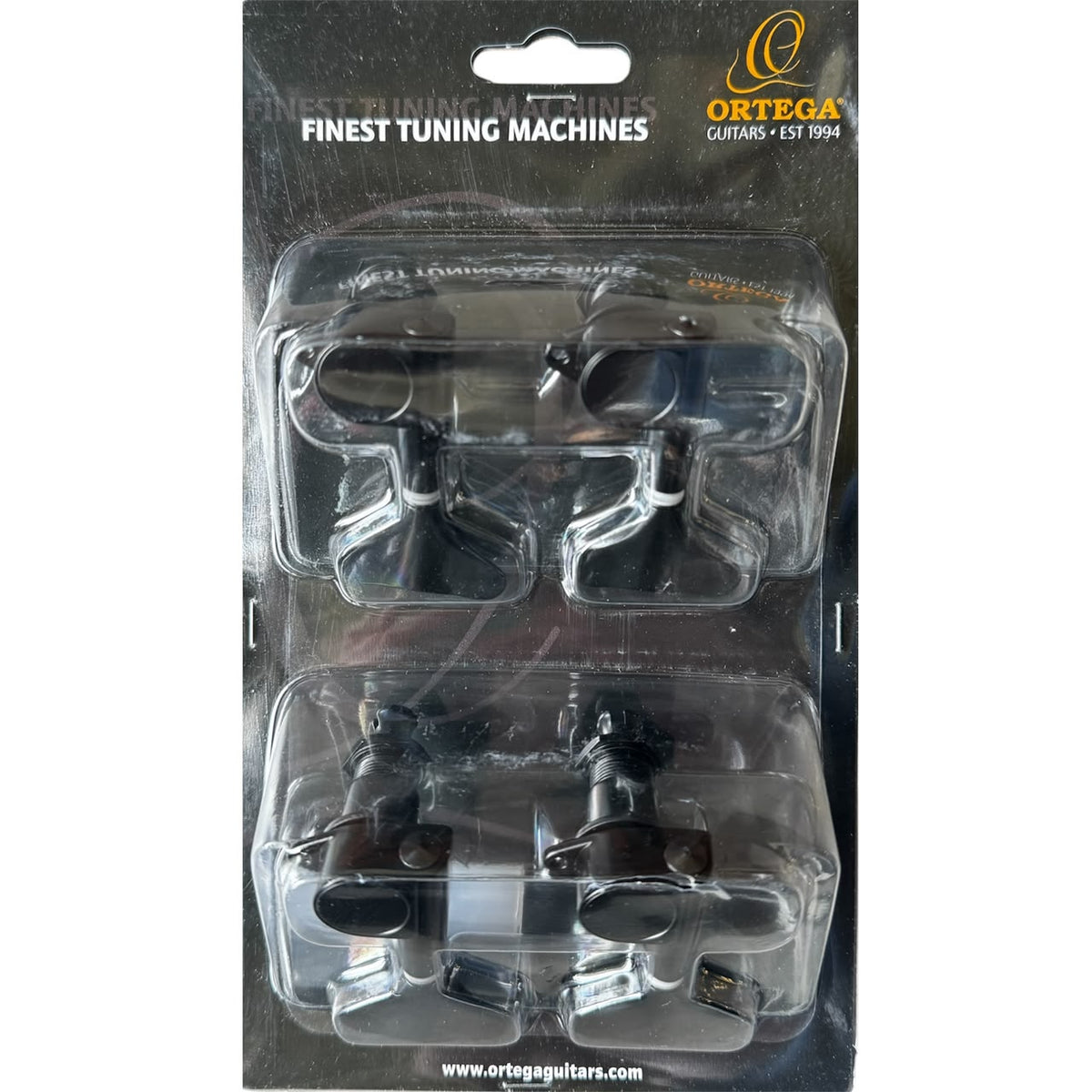 OTMEB4L-GO Juego de Clavijas de Afinación para Bajo Eléctrico 4 Cuerdas, Negro