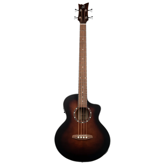 D7CE-BFT-4  Acoustic Bass Deep Series 7 – Bajo Acústico Electroacústico de 4 Cuerdas Medium Scale con Tapa de Abeto y Acabado Bourbon Fade