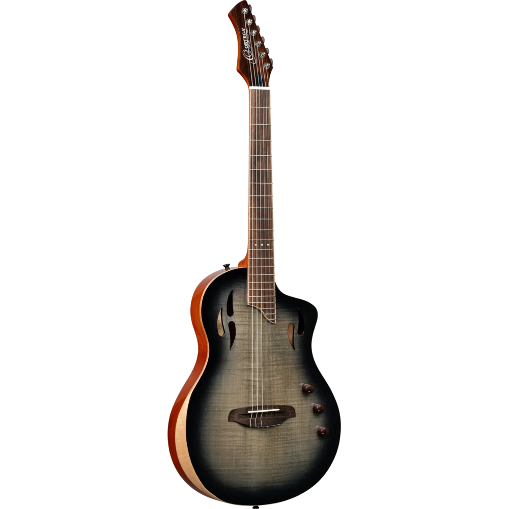 RTPG-LS1 Guitarra electroacustica Ortega TourPlayer Series Full Size Guitar – Flamed Maple Grey Burst
