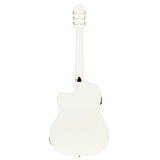 RCE145WH Family Series Pro – Guitarra ElectroClásica de Tamaño Completo con Tapa Sólida de Abeto Engelmann Canadiense Blanca