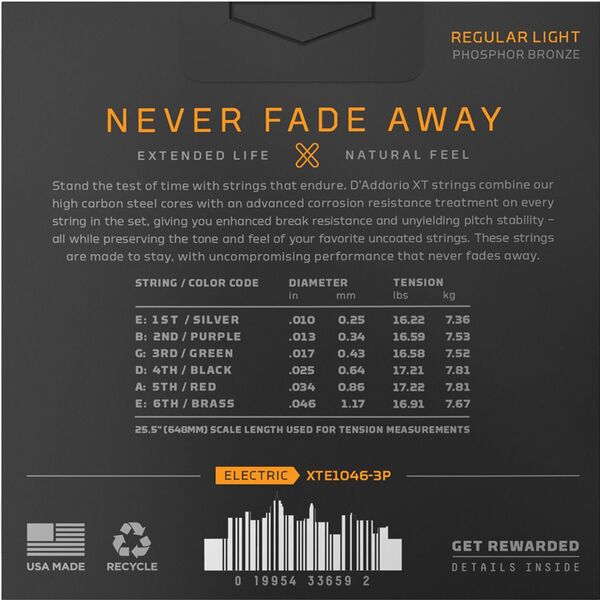 XTE1046 Set cuerdas para guitarra eléctrica XT Reg Light