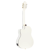 RCE145WH Family Series Pro – Guitarra ElectroClásica de Tamaño Completo con Tapa Sólida de Abeto Engelmann Canadiense Blanca